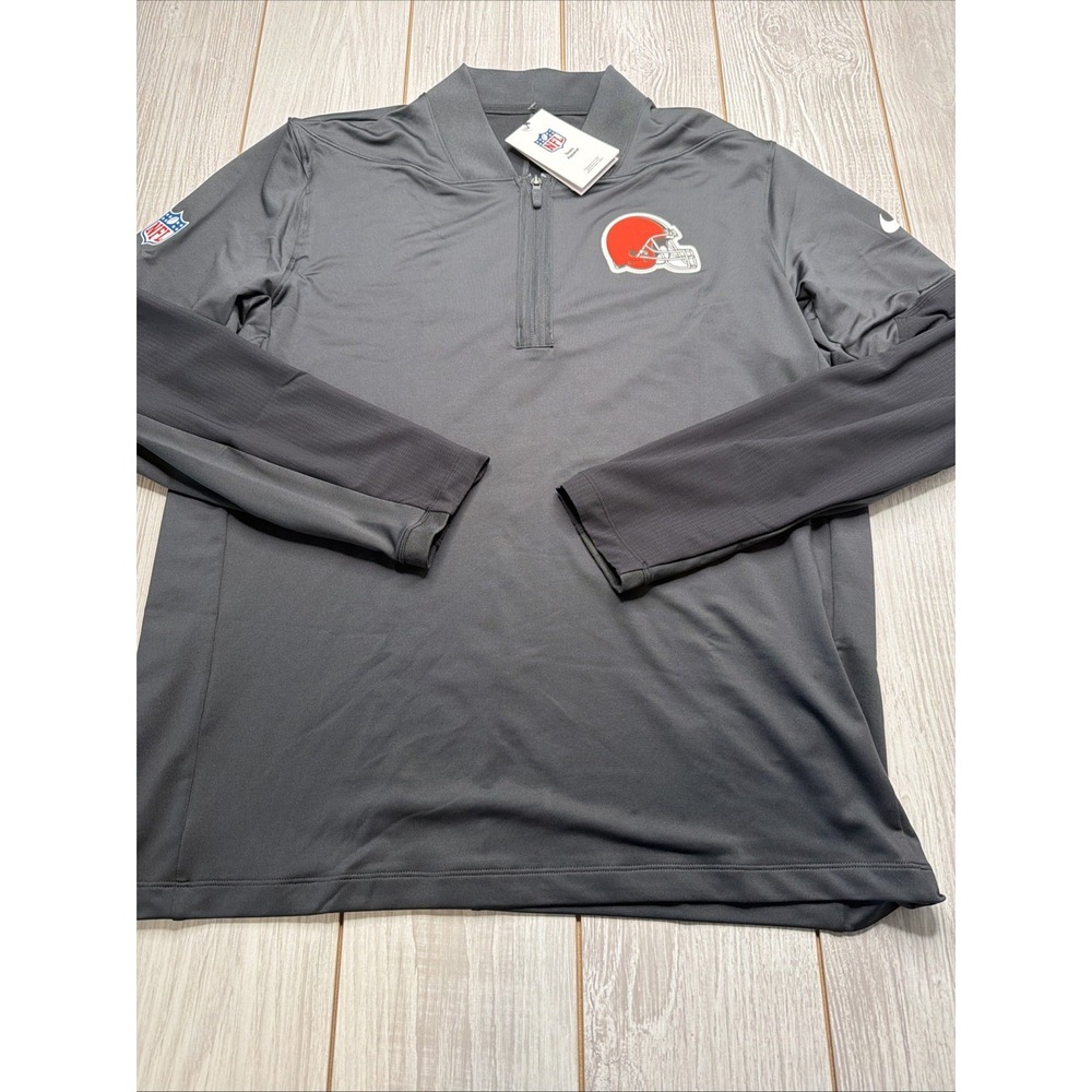 New Nike Cleveland Browns Mens On Field 1/2 Zip Shirt Size Large Sideline